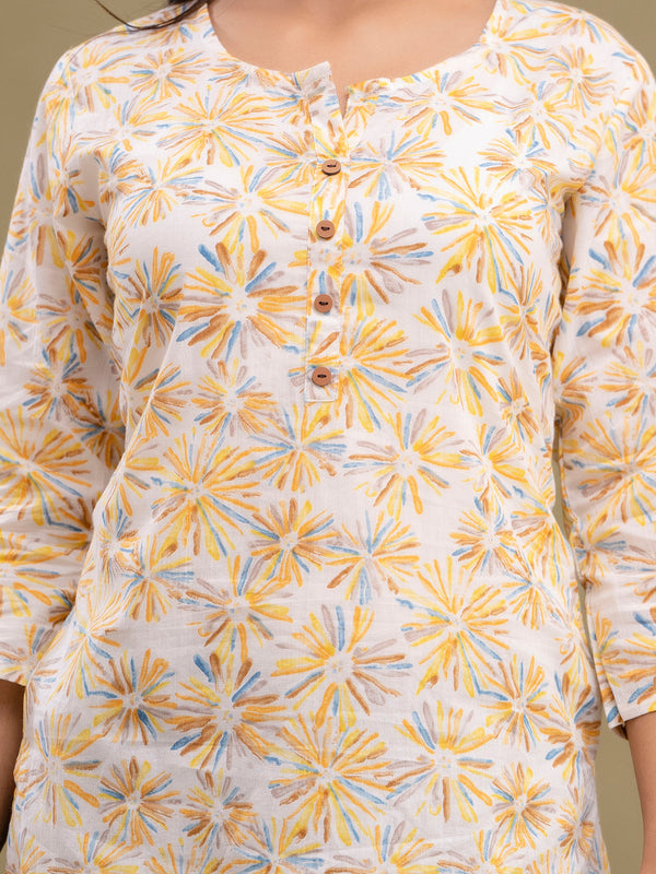 Floral Printed Pure Cotton Kurti