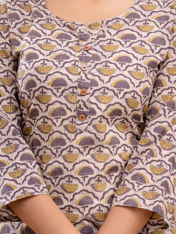 Floral Printed Pure Cotton Kurti