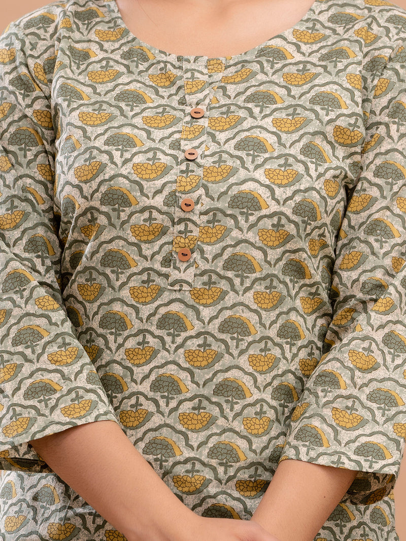 Floral Printed Pure Cotton Kurti
