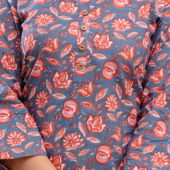 Floral Printed Pure Cotton Kurti