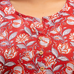 Floral Printed Pure Cotton Kurti