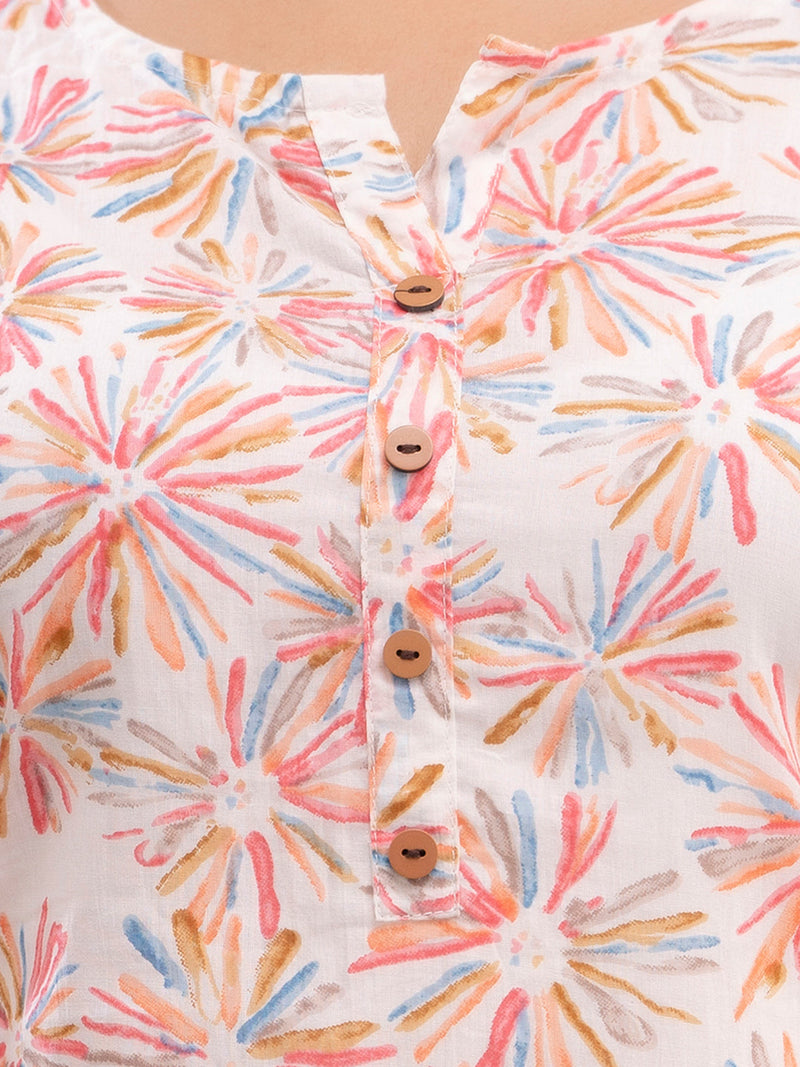 Floral Printed Pure Cotton Kurti