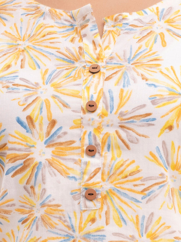 Floral Printed Pure Cotton Kurti