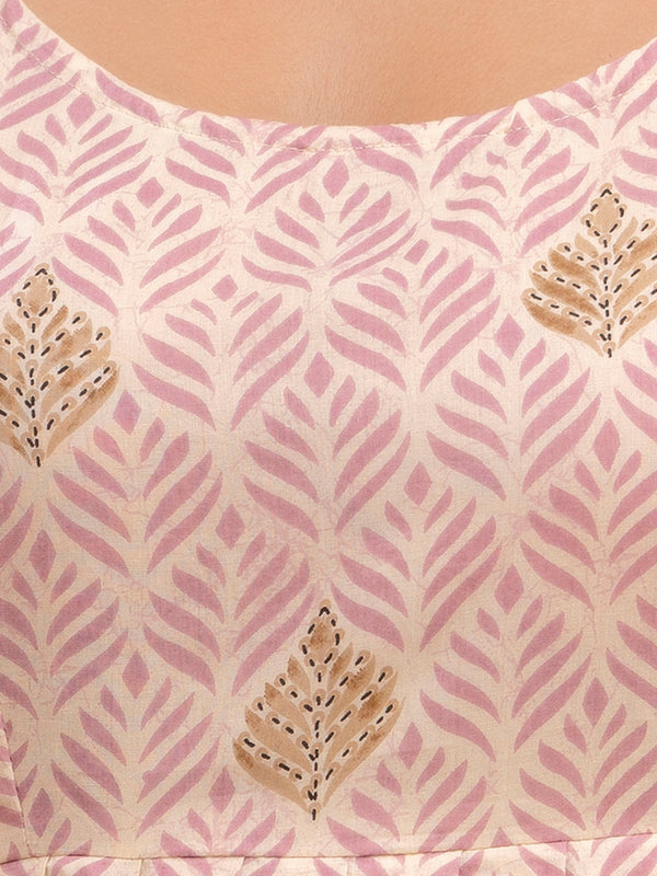 Floral Print Cotton Peplum Top