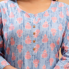 Floral Printed Pure Cotton Kurti