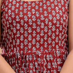 Floral Print Cotton Peplum Top
