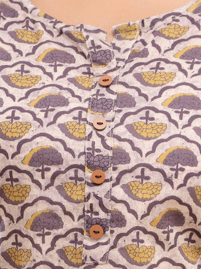 Floral Printed Pure Cotton Kurti