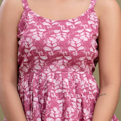 Floral Print Cotton Peplum Top