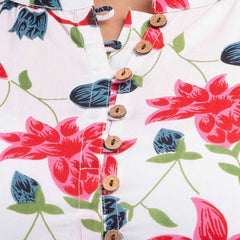 Women Flared White Designer Short Kurti