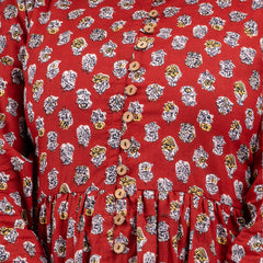 Women Flared Red Designer Short Kurti