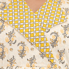 Women Collared Pattern Printed Flared Kurti
