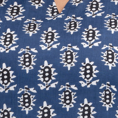 Cotton Printed Blue Sleeveless Top