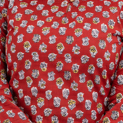 Women Printed Red Straight Fit Short Kurti