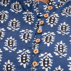 Women Flared Blue Designer Short Kurti