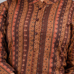 Women Printed Brown Straight Fit Short Tunic