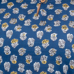 Women Printed Blue Straight Fit Short Kurti