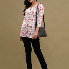 Floral Printed Pure Cotton Kurti