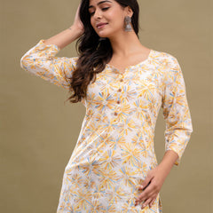 Floral Printed Pure Cotton Kurti