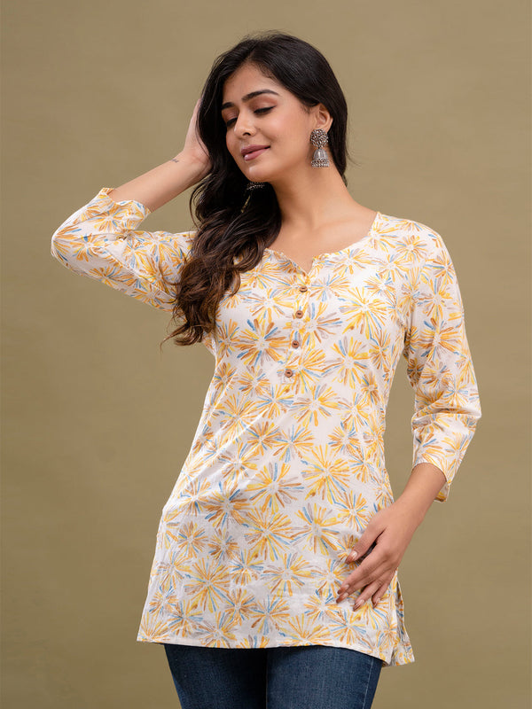 Floral Printed Pure Cotton Kurti