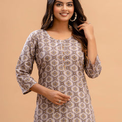 Floral Printed Pure Cotton Kurti