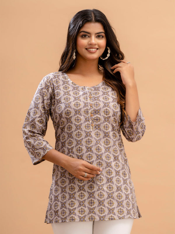 Floral Printed Pure Cotton Kurti