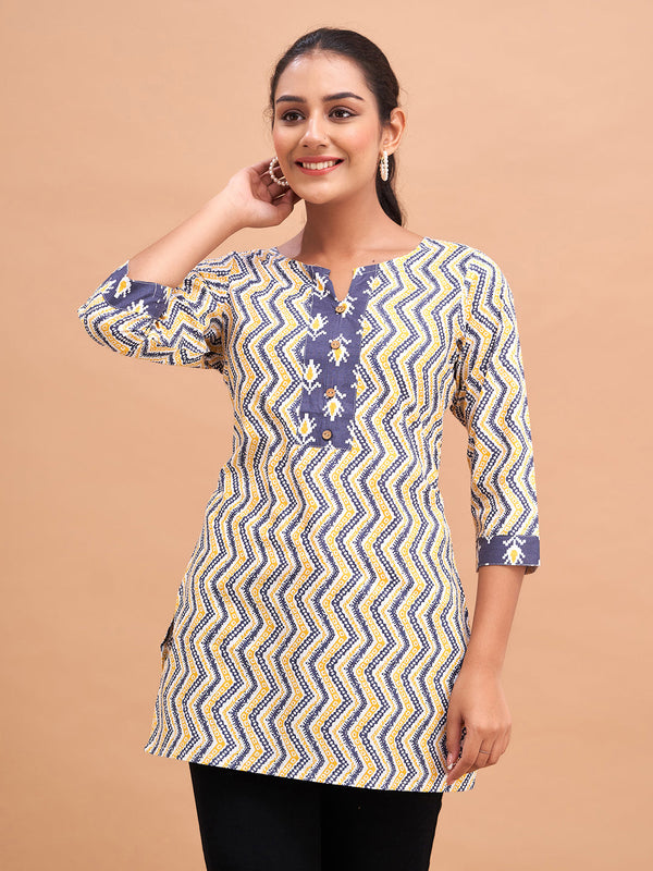 Women Cotton Printed Short Kurti