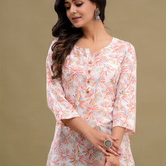 Floral Printed Pure Cotton Kurti