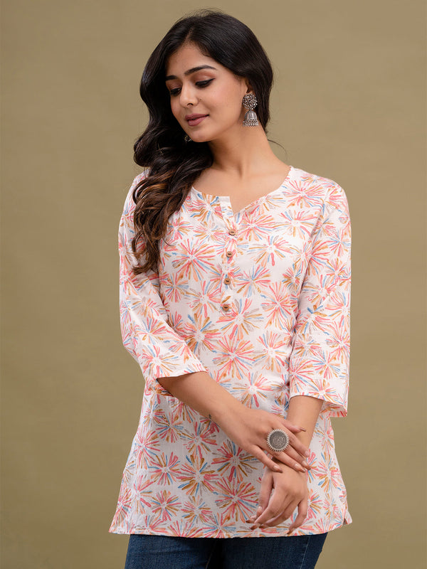 Floral Printed Pure Cotton Kurti