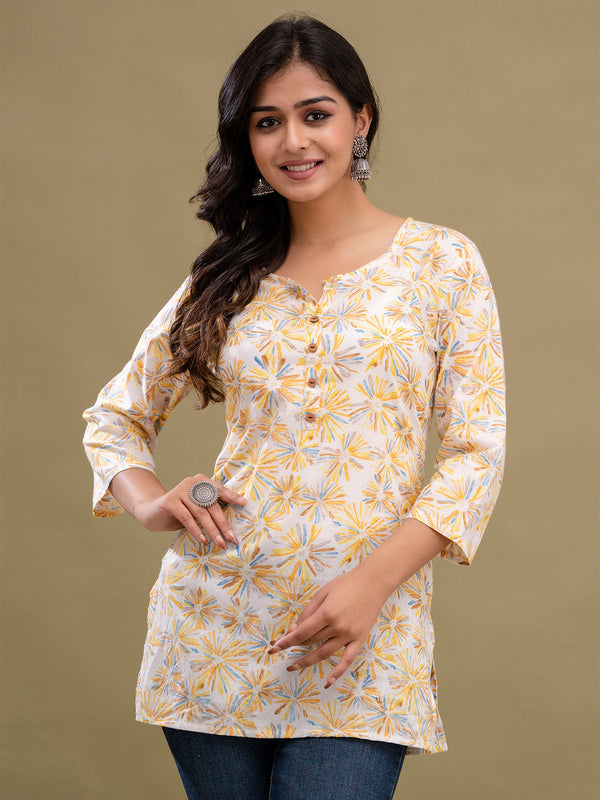 Floral Printed Pure Cotton Kurti