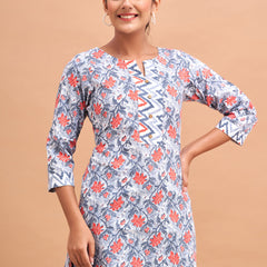 Women Cotton Printed Short Kurti