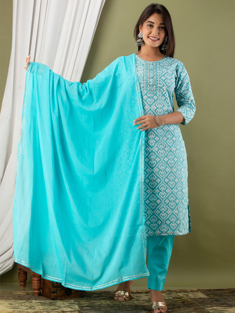 Women Kurta Pant Dupatta Set