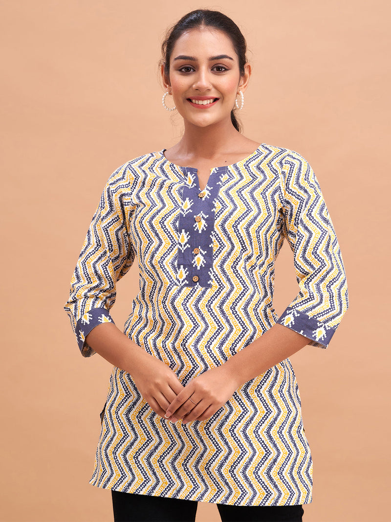Women Cotton Printed Short Kurti