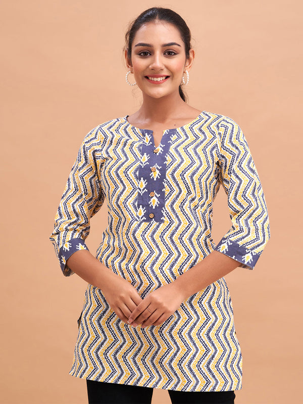Women Cotton Printed Short Kurti