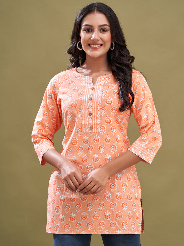 Women Cotton Printed Short Kurti