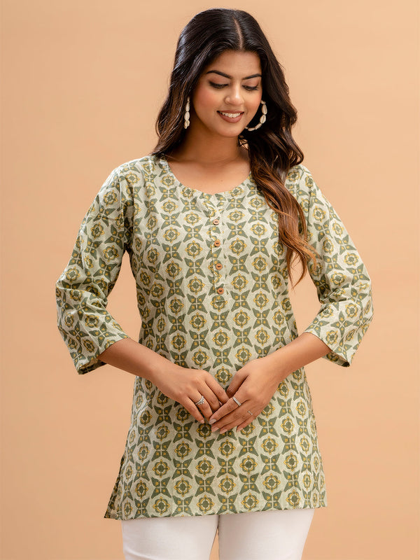 Floral Printed Pure Cotton Kurti