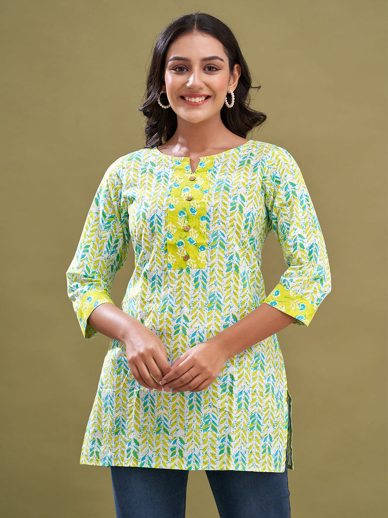 Women Cotton Printed Short Kurti