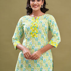 Women Cotton Printed Short Kurti