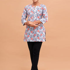 Women Cotton Printed Short Kurti