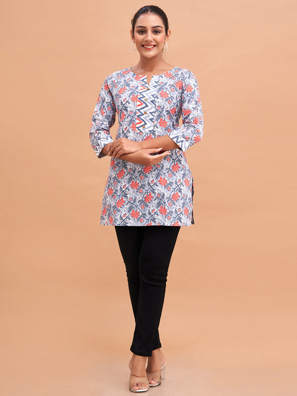 Women Cotton Printed Short Kurti