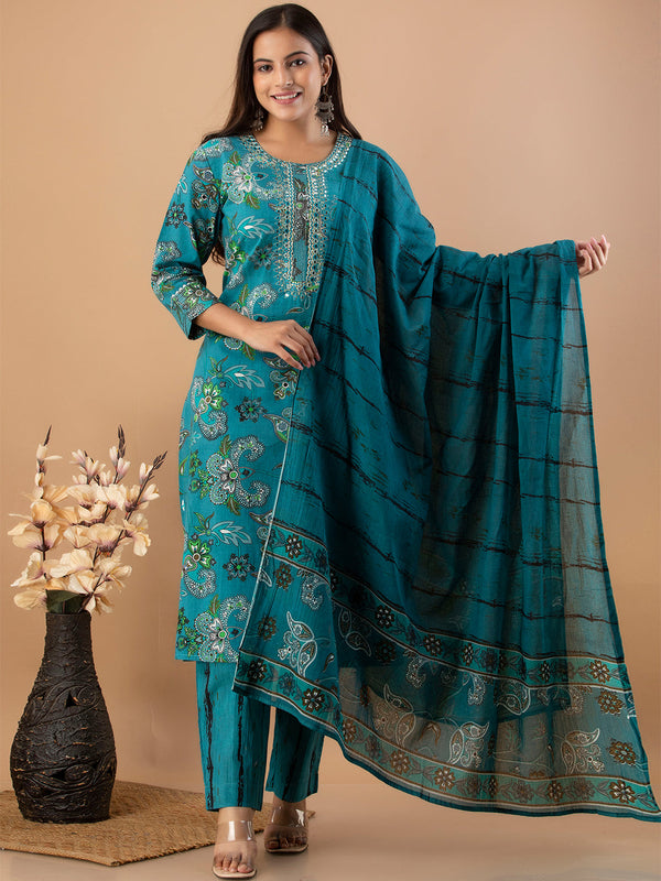 Women Kurta Pant Dupatta Set