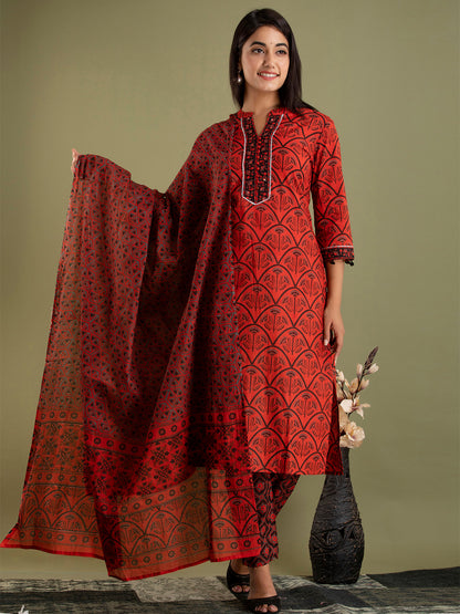 Women Kurta Pant Dupatta Set FRKT6727