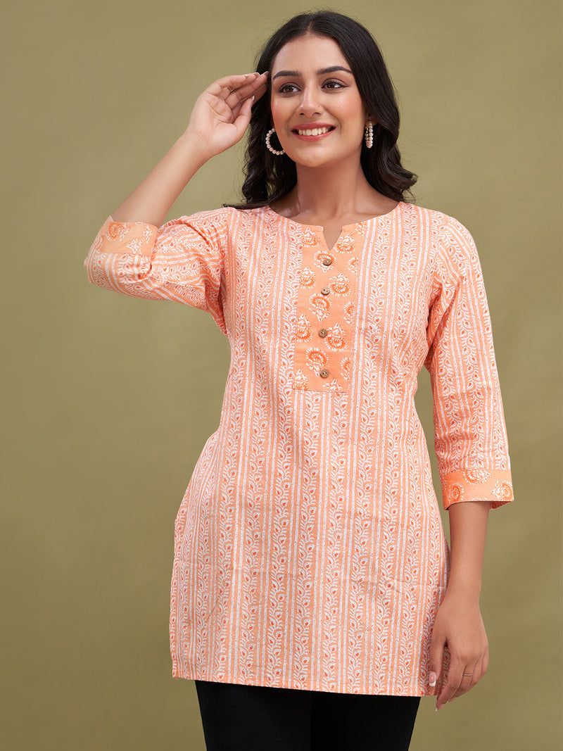 Women Cotton Printed Short Kurti