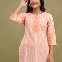 Women Cotton Printed Short Kurti