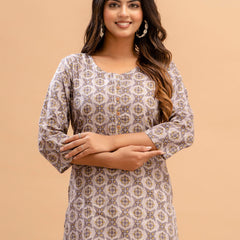 Floral Printed Pure Cotton Kurti