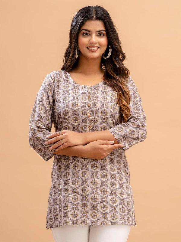 Floral Printed Pure Cotton Kurti