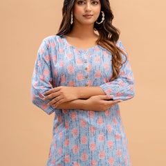 Floral Printed Pure Cotton Kurti