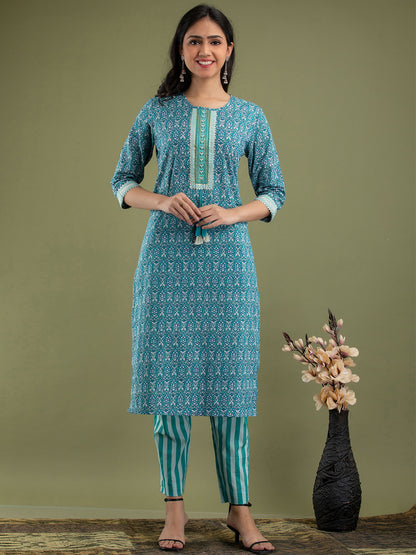 Women Kurta Pant Dupatta Set FRKT6744