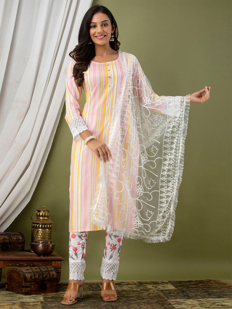 Women Kurta Pant Dupatta Set