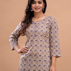 Floral Printed Pure Cotton Kurti