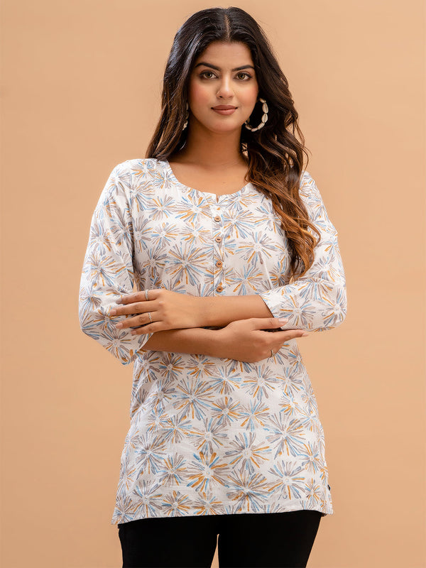 Floral Printed Pure Cotton Kurti